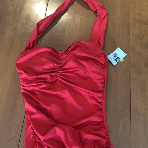 Esther Williams Red 1950’s one piece with Tummy - Picture 4 of 12